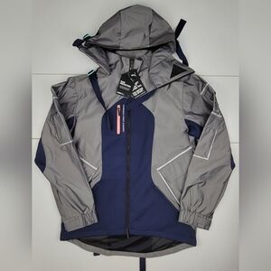 Puma Full Zip Jacket Men Sz L Blue Silver Casual Athletic Outerwear 52051306